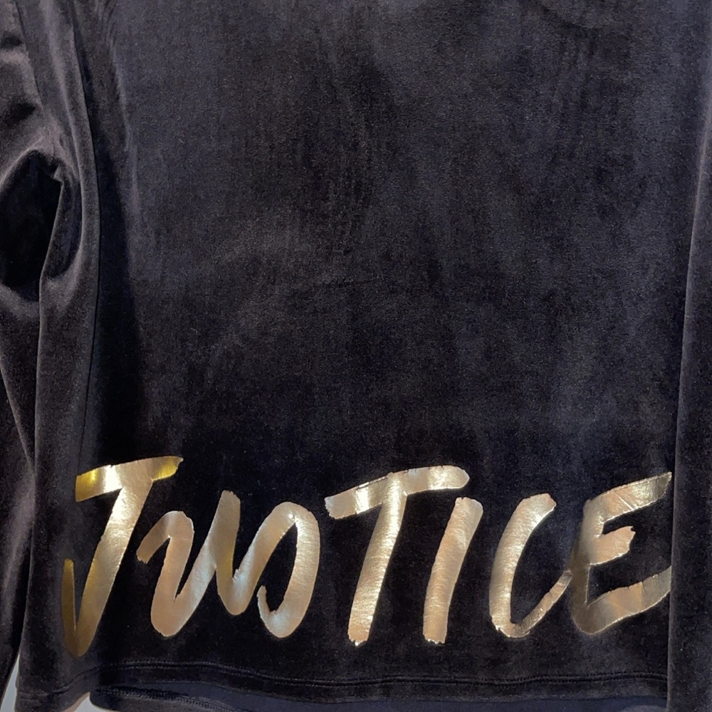 Justice Black Cropped Long Sleeve Top